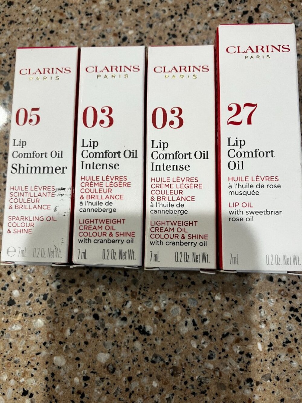 Clarins Set of 4 Lip Comfort Oils! NIB